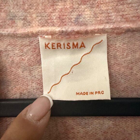 Kerisma Marled Pink Cashmere Blend Cardigan Sweater Womens Size M/L - Picture 2 of 5